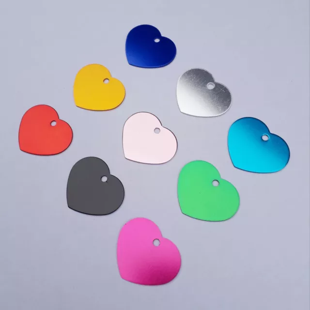 ENGRAVED Dog Tag Pet Cat Id Name Bone Heart Disc Coloured Aluminium