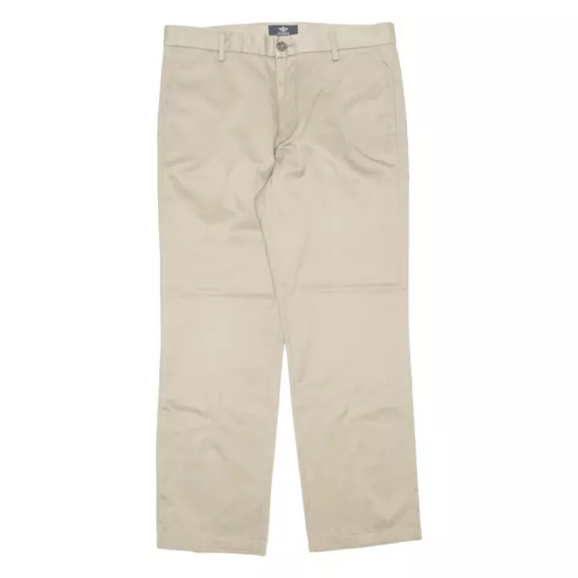 DOCKERS D1 Signature Khaki Mens Trousers Beige Slim Straight W33 L30