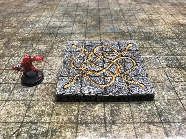 Limited Edition Dwarven Forge 4 x 4 Jade Forsaken Temple Floor Tile ET-505J Limited Edition Dwarven Forge 4 x 4 Jade Forsaken Temple Floor Tile ET-505J