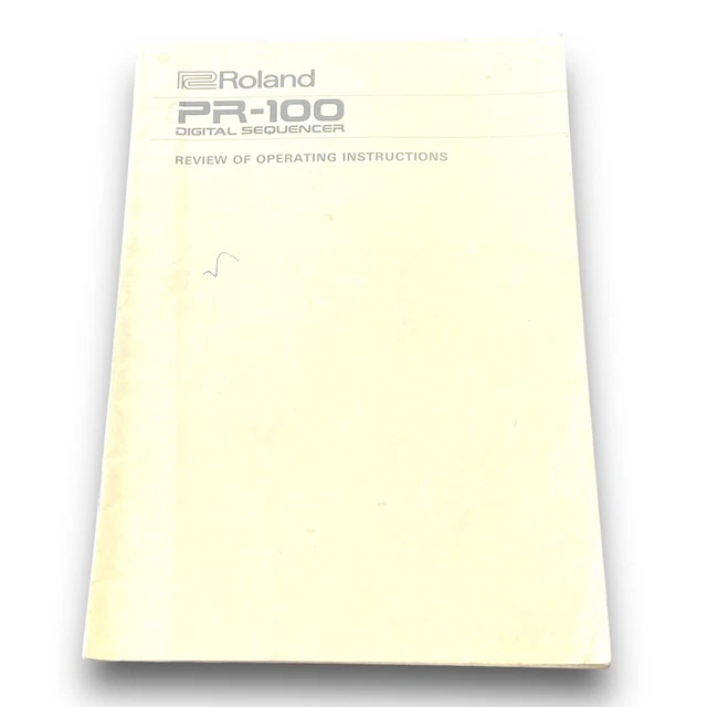 Roland PR-100 Digital Sequencer Review Of Operating Instructions Guide, Original