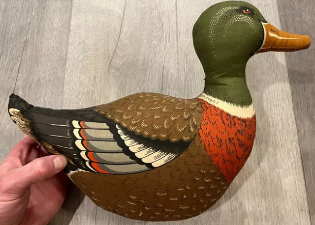 Vintage Mallard Duck Throw Pillow Stuffed Plush