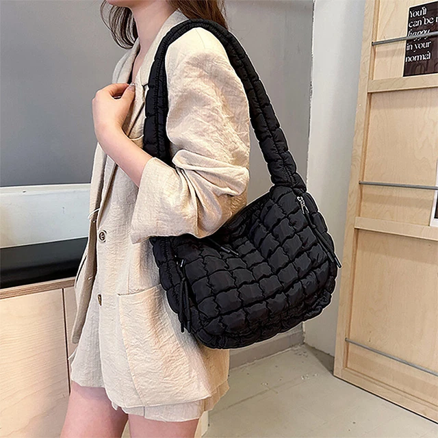 large quilted puffer tote | lavender main image 1