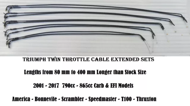 Triumph Speedmaster Extended Throttle Cables Ape Hangers Wide  Bars Chopper