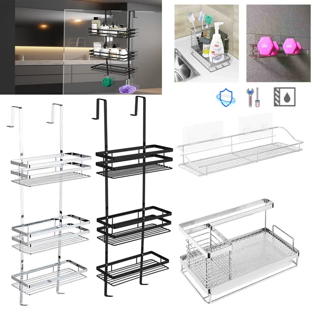 Scaffale Doccia Angolare Sagittarius 280S1-B - Acciaio Inox SUS304 Nero Opaco 28cm