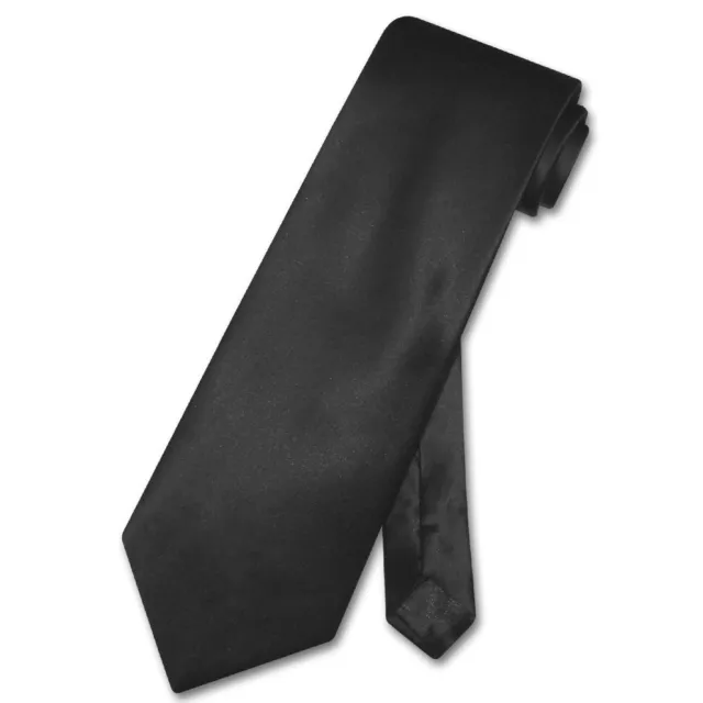 Biagio 100% SILK NeckTie Solid BLACK Color Mens Neck Tie