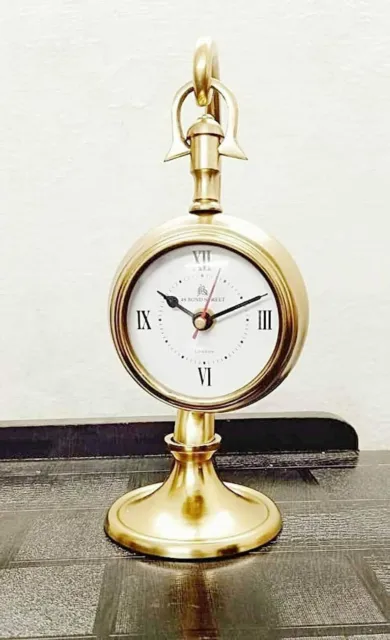 Reloj de decoración de mesa con acabado de latón de Londres victoriano de...