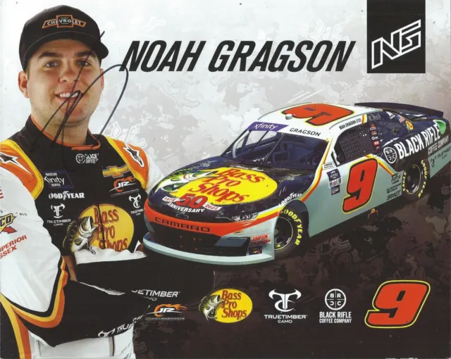 Signed! 2022 Noah Gragson #9 Nascar Xfinity Series "Bass Pro Shops" Postcard!!