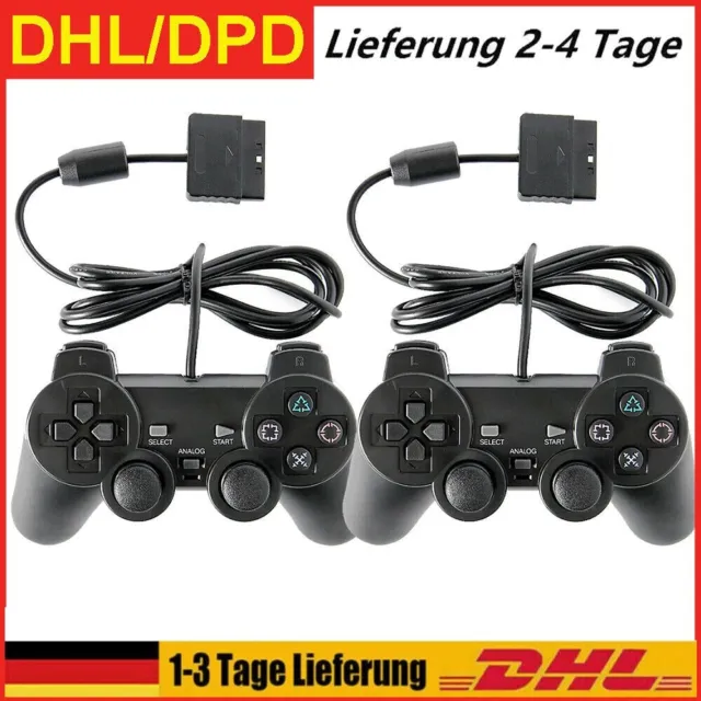 2 x Controller für PS2 Playstation 2 Dual Vibration wired Gamepad kabelgebunden