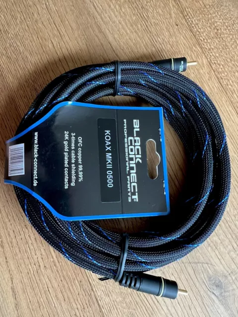 Black Connect HiFi hochwertiges Koax MKII Kabel, 5 m