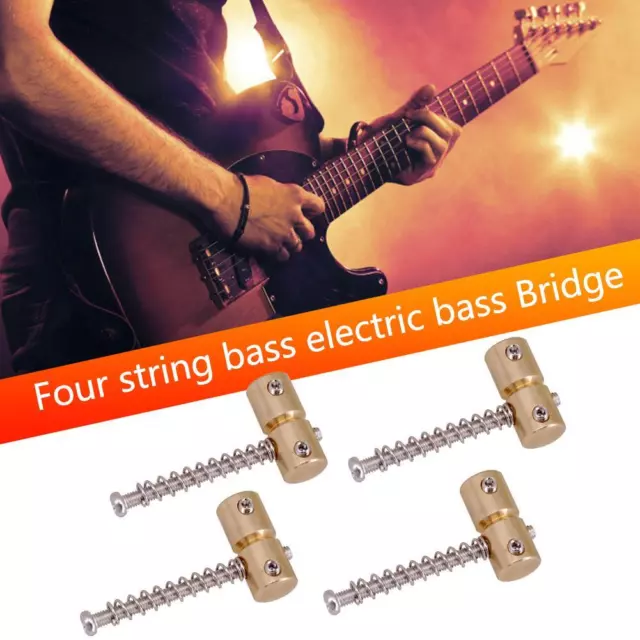 4pcs 4 Strings Brass Guitar Bridge Saddles for Electric Guitar Bass Bridges 3