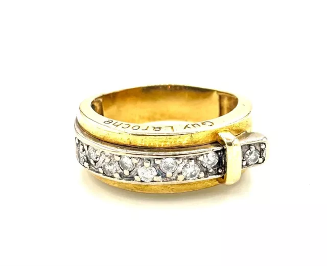 GUY LAROCHE - Bague or  18 carats 4,98 g et diamants 0,36 carat