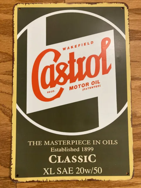 Castrol Motor Oil Metal Sign Classic XL SAE 20w/50 Reproduction 11.75”x8”