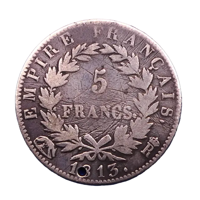 FRANCE - 5 Francs 1813 Rome Napoléon Ier Rare 16922 Frappées