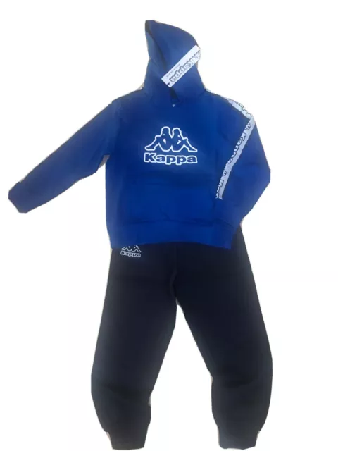 Tuta Kappa bambino cotone con cappuccio collezione primavera 6 Anni azzurro/nero