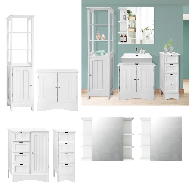 TecTake® Mobiletto Sottolavabo Bagno, 2 Ripiani Spaziosi, Mobile da