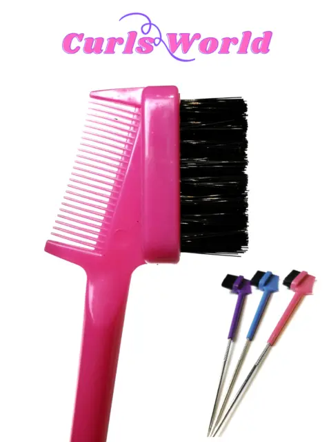 Edge Boar Comb Baby Hair Brush Smooth Metal Tail Parting Hair Pintail 3 in 1