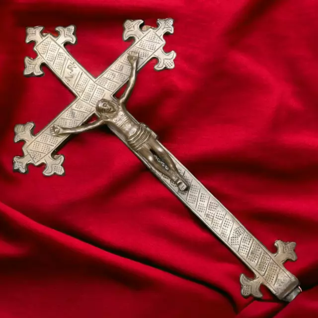 Cristo In Bronzo Antico 1700 Crocifisso Religioso Cruz Cross