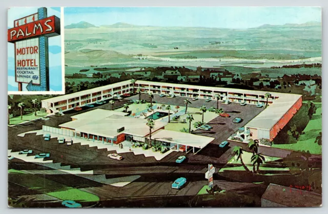Las Cruces NM~Best Western Palms Motor Hotel~Artist Conception Motel~Pool~1950s