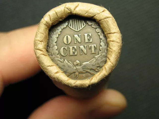 ESTATE COIN ROLL w/ S-MINT INDIAN HEAD! 50ct LINCOLN WHEAT CENT PENNY ~LOT 106ss