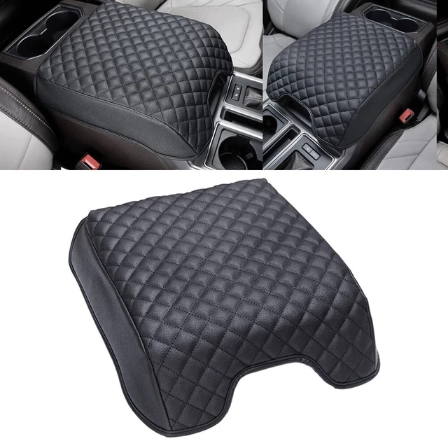 Copertura Bracciolo In Pelle Per Ford F150 (2015-2023) E F250/F350 (2017-2023) – Motivo Rombo Nero, Antigraffio