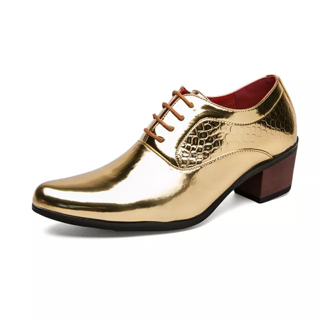 Men's Gold Oxfords Formal Dress Shoes Brogues Derbys Classic Office Wedding