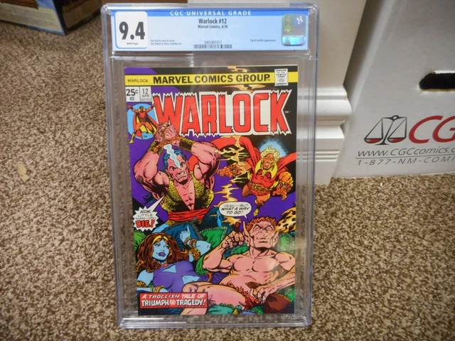 Warlock 12 cgc 9.4 Marvel 1976 Pip the Troll Gamora Starfox WHITE p NM MINT GotG