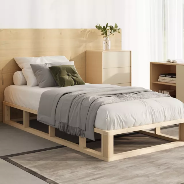 Oikiture Bed Frame Single Size Wooden Bed Base Platform Cage-like Base