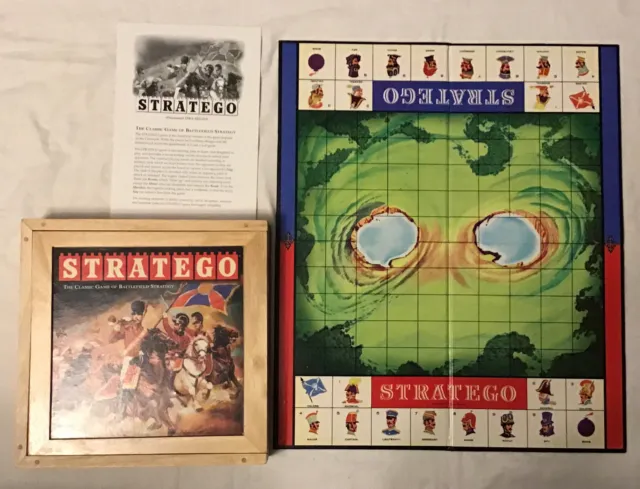Stratego Board Game Milton Bradley 40836 2002  Wooden Box Nostalgia Edition