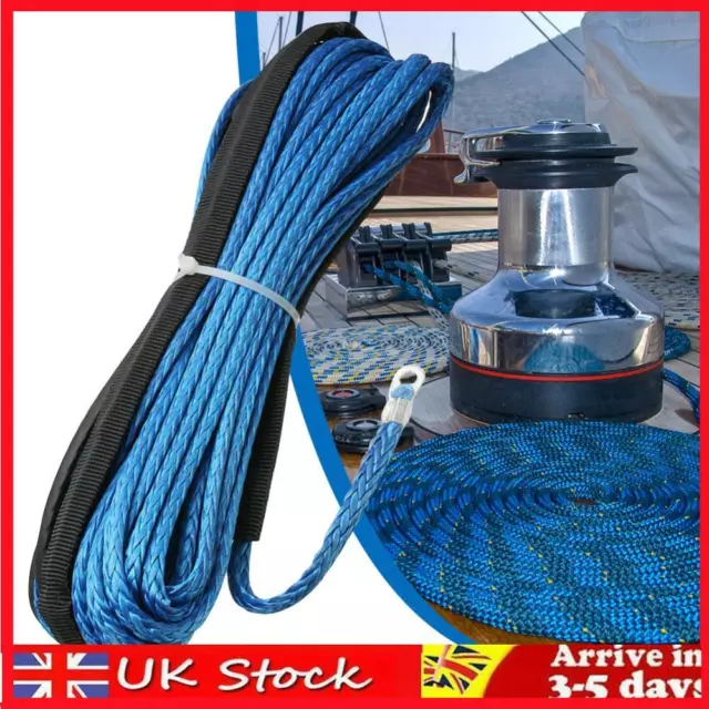 Winch Rope 7700LBs String Line Cable 15M Synthetic Towing Rope for 4WD ATV UTV