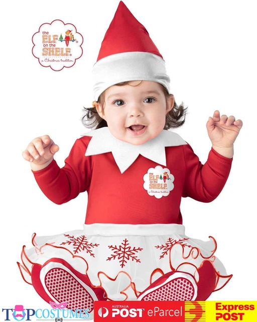 The Elf On The Shelf Baby Girl Infant Christmas Xmas Fancy Dress Costume