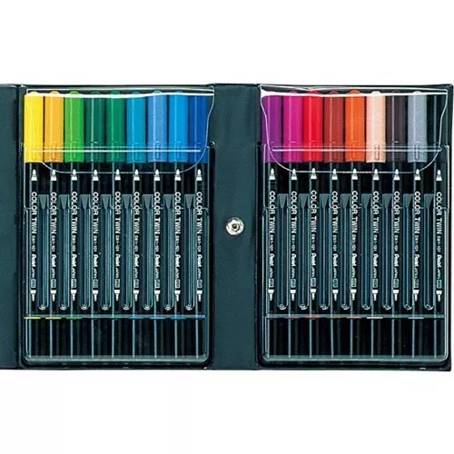 Pentel Aqueuse Stylo Set Couleur Double SCW-18 18-color Set De Japon [63w]