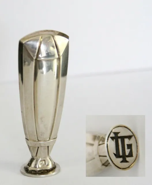 antique, art deco silver Wax Seal stamp, name initials / letters: J.T or T.J