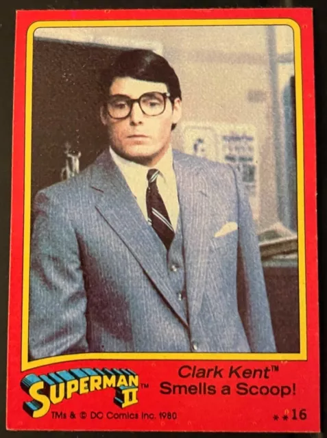 1980 Topps #16 Superman II - Clark Kent Smells A Scoop Movie Card