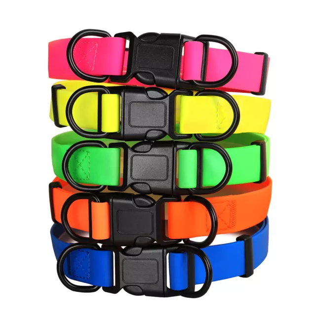 Bright Soft PVC Pet Dog Collar Waterproof Adjustable for Small Medium Large Dogs