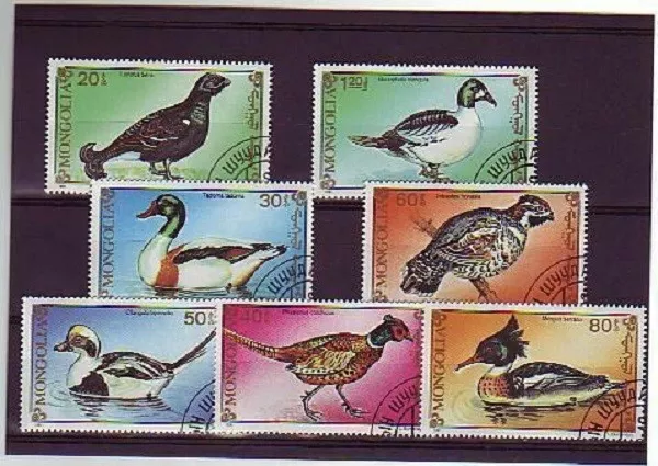 1728++Mongolie   Serie Timbres  Oiseaux/ Canards