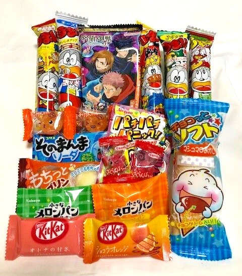 Japanese candies Set Jujutsukaisen  Metallic card & Wafer Yummy sticks Kit kat