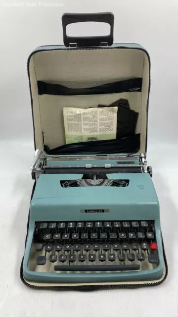 Vintage Olivetti Underwood Portable Mechanical Manual Typewriter W/ Case Works