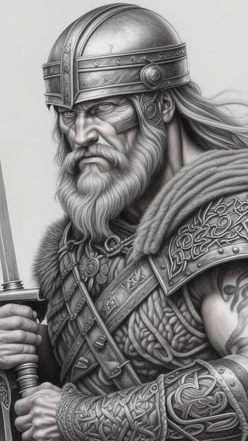 PLAQUE EN MÉTAL guerrier viking 30 X 20 CM | UK