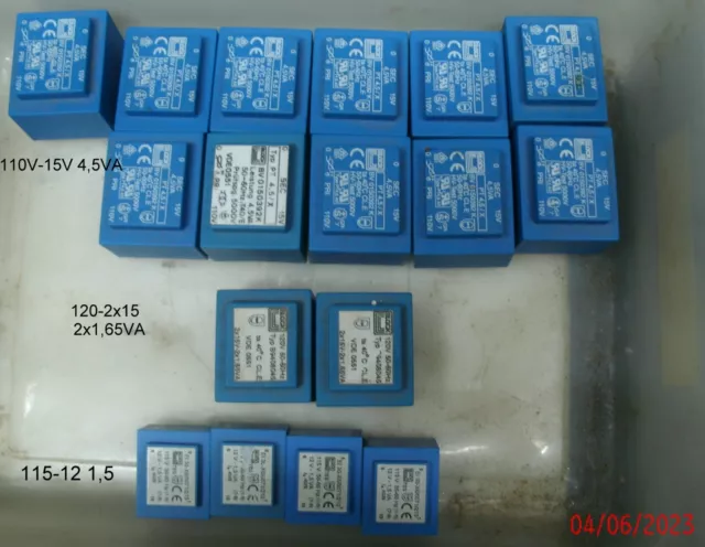 Trafos KONVOLUT Printtrafos 17 Stück 110 - 120V