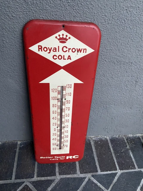 Vintage RC Cola Royal Crown Metal Thermometer 1959