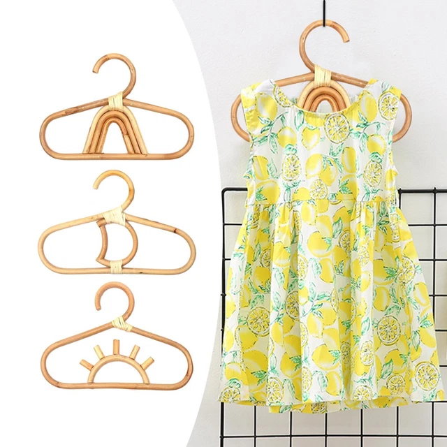 3PCS KIDS CLOTHES Hanger Nursery Rattan Rack Garments Organizer for