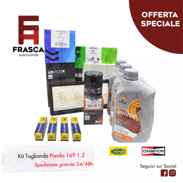 Kit Tagliando Tre Filtri + 4 Candele Olio Repsol Lancia Ypsilon 1.2 51 KW 69 CV