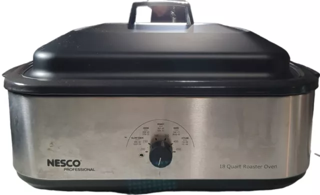 18 Qt. Stainless Steel Roaster Oven Porcelain Cookwell