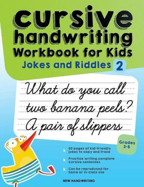 CURSIVE HANDWRITING WORKBOOK for Kids: Jokes and Riddles 2 by New ...