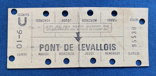 ANCIENNE CARTE HEBDOMADAIRE Métro GARE D'ORLEANS AUSTERLITZ Railway
