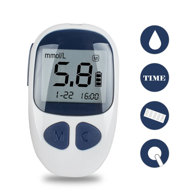 Kit de glucosa en sangre Carejoy glucómetro medidor de azúcar monitor diabetes + tiras reactivas CE