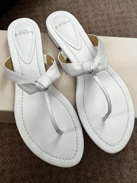Alexandre Birman Clarita Leather Bow Thong Sandals 41.5 NIB
