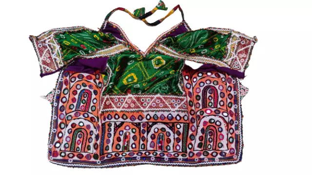 Vintage Banjara Tribal Kuchi Hand Embroidery Indian Traditional Back Less Choli