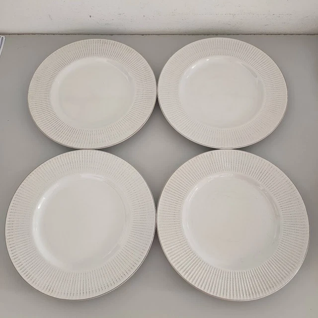 4 Piatti Piani Bianchi Pagnossin Italy Vintage