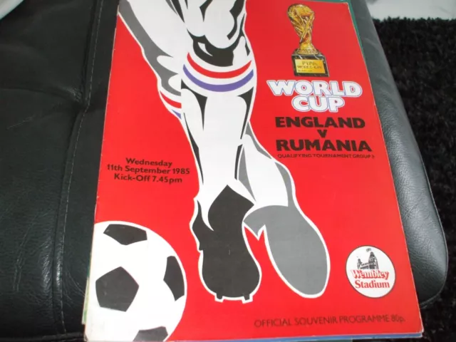 England v Rumania (Old Spelling) World Cup Qualifying Group 3 11 September 1985
